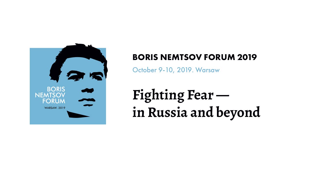 Plakat Forum Niemcowa w Warszawie. Profil Borysa Niemcowa i nazwa forum
